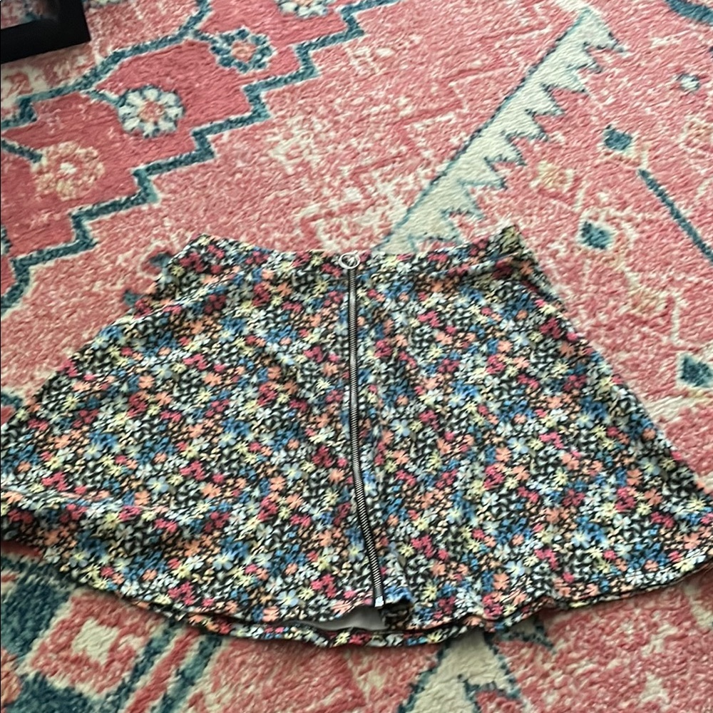 SO Multicolor Floral Skater Skirt